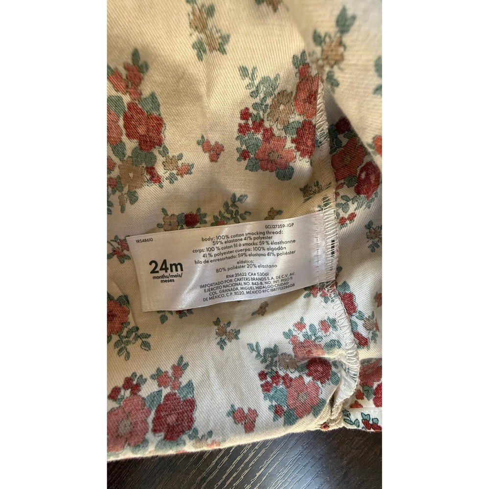 Carter’s Floral Dress Set 24M Baby Girl  Long Sleeve Dress, Bloomers & Socks NWT - Picture 7 of 7
